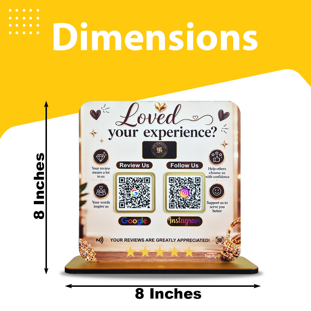 Smart NFC 2-in-1 Table Top Standee - Jewellery Background Edition