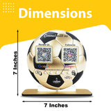 Football Shaped Smart NFC 2 QR Standee - For Sports Club & Academy - Golden Colour