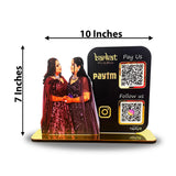 Your Custom Cutout Smart NFC 2QR Tabletop Standee- Paytm, Instagram - II