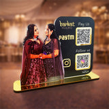 Your Custom Cutout Smart NFC 2QR Tabletop Standee- Paytm, Instagram - II