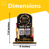 Cricket bat & Stump Shaped 2 in 1 Smart NFC Standee - Black Theme