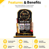 Cricket bat & Stump Shaped 2 in 1 Smart NFC Standee - Black Theme