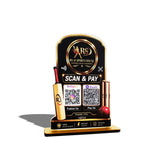 Cricket bat & Stump Shaped 2 in 1 Smart NFC Standee - Black Theme