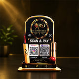 Cricket bat & Stump Shaped 2 in 1 Smart NFC Standee - Black Theme