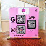 Vogue Series – NFC 3-in-1 Smart NFC Table Top  Standee-Pink Colour