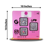 Vogue Series – NFC 3-in-1 Smart NFC Table Top  Standee-Pink Colour