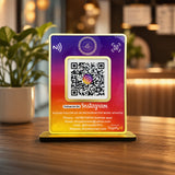 Premium Smart NFC 1 QR Table Top Standee - Big Size - Instagram Theme