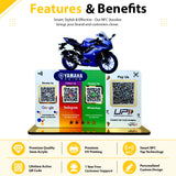 Bike Logo Cutout Edition - Smart NFC 4-in-1 Table Top Standee - Big UPI - Sports Bike Edition