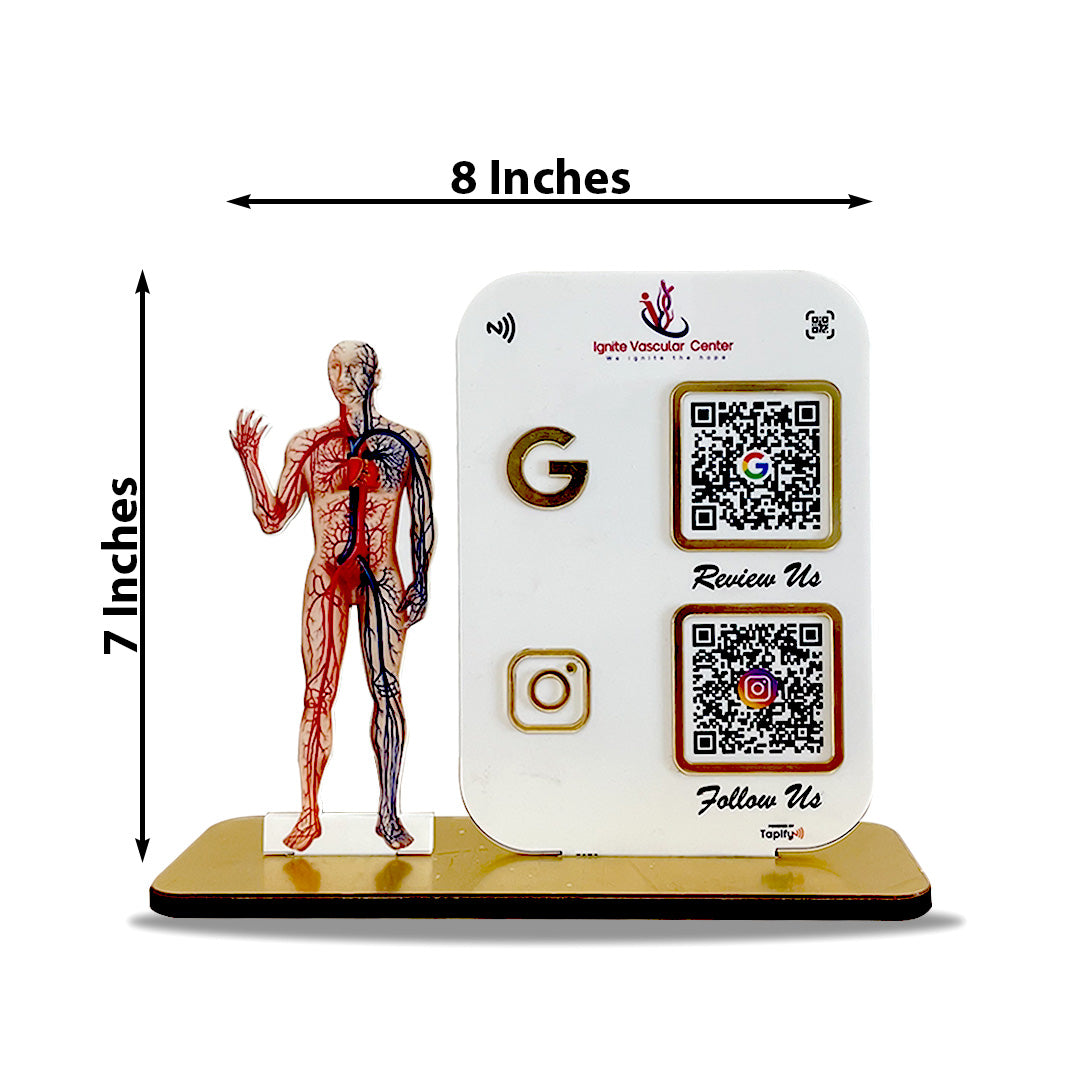 Human Anatomy Cutout Smart NFC 2QR Tabletop Standee