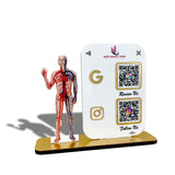 Human Anatomy Cutout Smart NFC 2QR Tabletop Standee