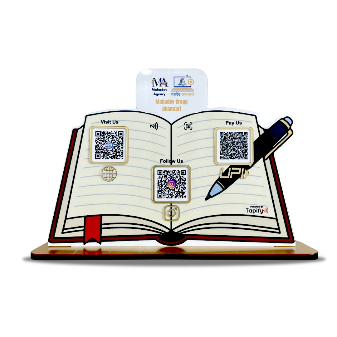 Book & Pen Shaped  - Smart NFC 3-in-1 Tabletop Standee