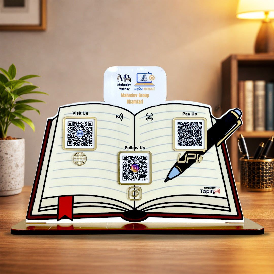 Book & Pen Shaped  - Smart NFC 3-in-1 Tabletop Standee