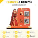 Bridal Cutout Smart NFC 2QR Standee - For Beauty Parlour & Garment Shop ( Big Size ) - Orange Colour