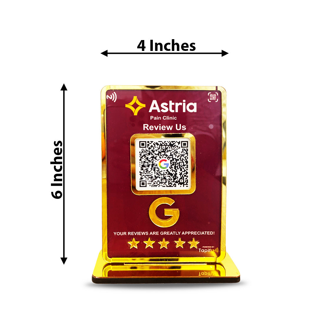 Premium Smart NFC 1 QR Table Top Standee - Colour Theme