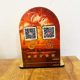 Arc Shaped Smart NFC 2 QR Tabletop Standee - Cafe Theme