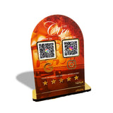 Arc Shaped Smart NFC 2 QR Tabletop Standee - Cafe Theme
