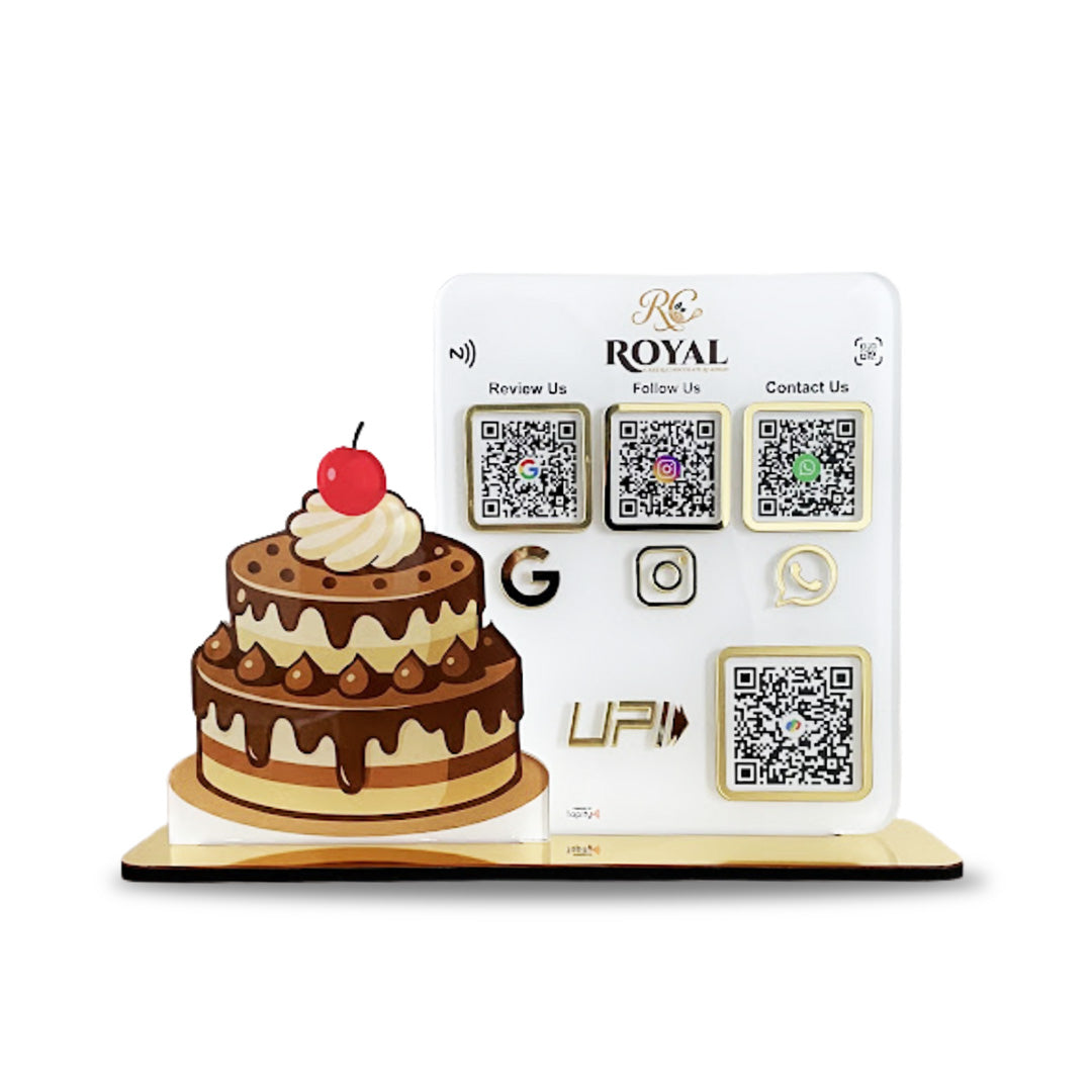Cake Cutout Shaped Smart NFC 4-in-1 Table Top Standee