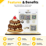 Cake Cutout Shaped Smart NFC 4-in-1 Table Top Standee