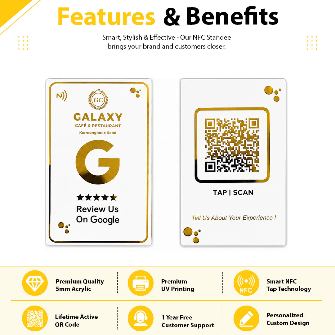 Premium  NFC Google Review Card - White Colour