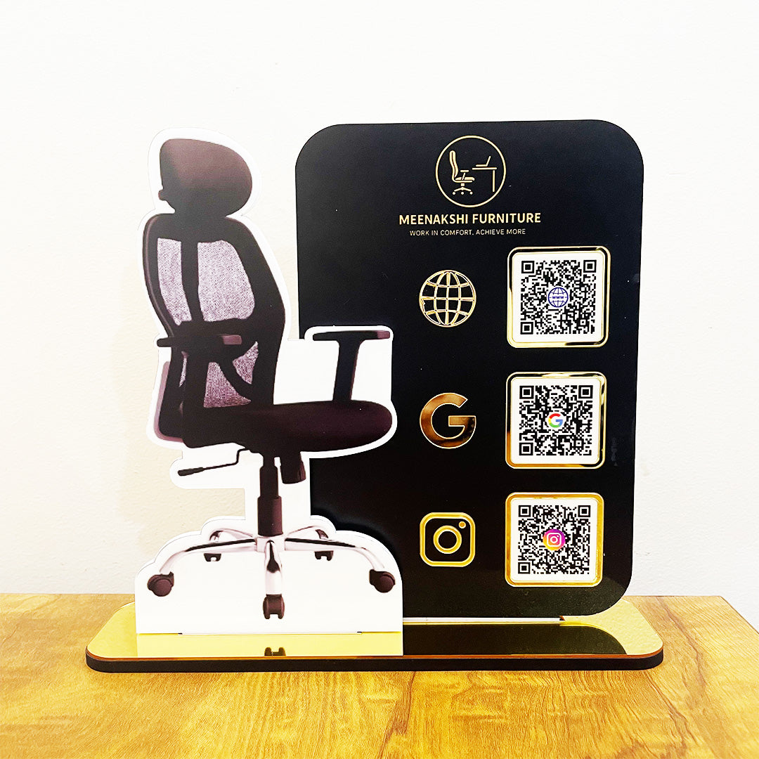 Chair Cutout Shaped - Smart NFC 3-in-1 Tabletop Standee