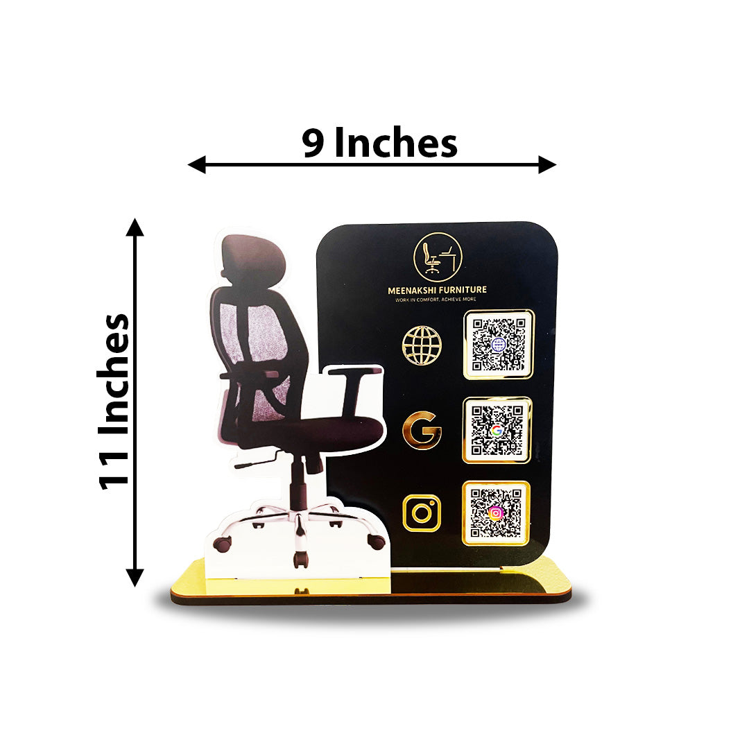 Chair Cutout Shaped - Smart NFC 3-in-1 Tabletop Standee