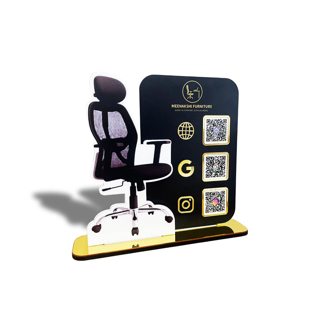 Chair Cutout Shaped - Smart NFC 3-in-1 Tabletop Standee