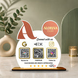 Logo Cutout Edition Shape - Smart NFC 3-in-1 Table Top Standee For - Family Salon (Big Logo)