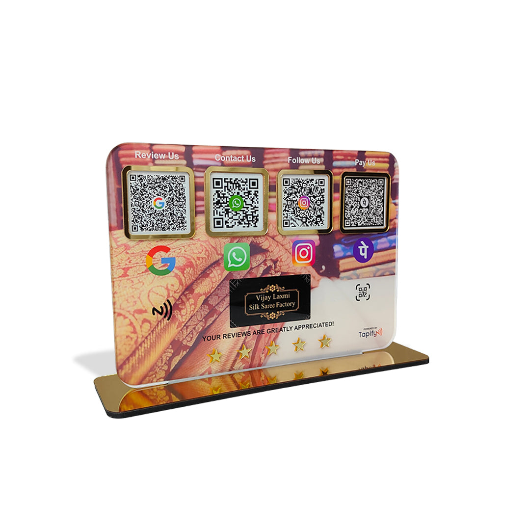 Smart NFC 4-in-1 Table Top Standee - Cloth Background Edition