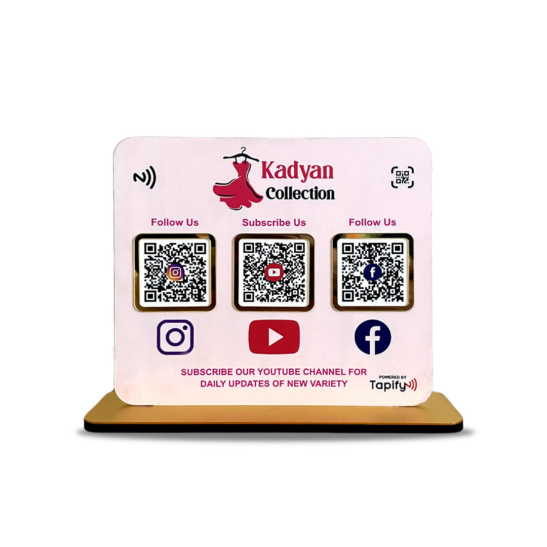 Smart NFC 3-in-1 Table Top Standee - Icon Edition - Pink Colour