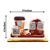 Coffee Cup & Bean Shaped - Smart NFC 3-in-1 Tabletop Standee