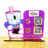 Glass Cutout Edition - Smart NFC 2QR Standee