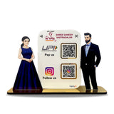 Girl & Man Cutout Smart NFC 2 in 1 Standee - For Garment Shop