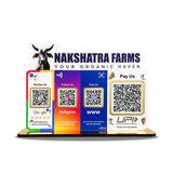 Cow Logo Cutout Smart NFC 4 QR Table Top Standee | Social Media Theme Edition With (Big UPI)