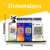 Cow Logo Cutout Smart NFC 4 QR Table Top Standee | Social Media Theme Edition With (Big UPI)