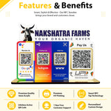Cow Logo Cutout Smart NFC 4 QR Table Top Standee | Social Media Theme Edition With (Big UPI)