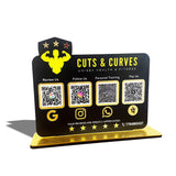 Gym Logo Cutout Shaped Smart NFC 4-in-1 Tabletop Standee For Health and Fitness