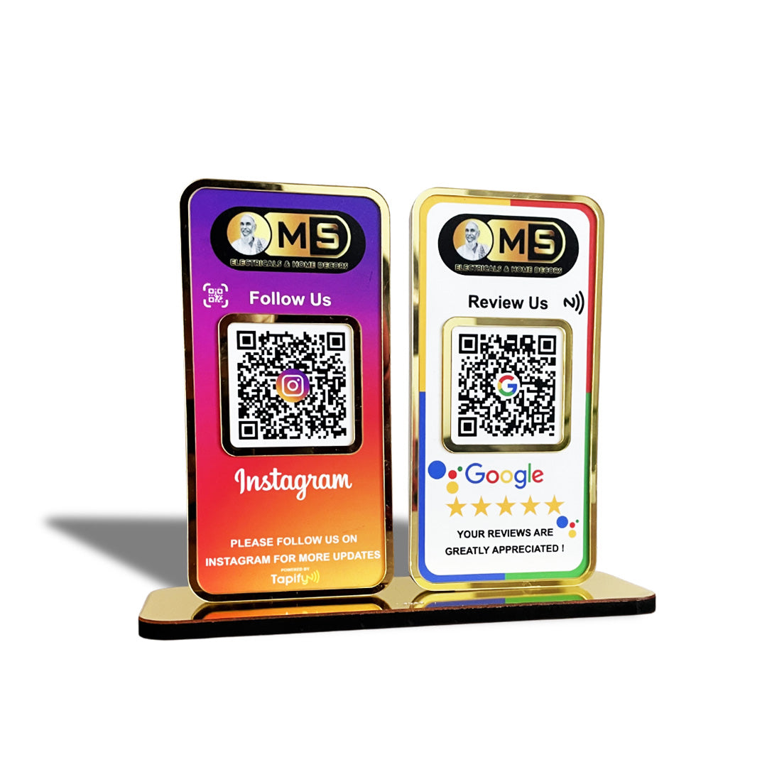New Premium |Social Media Theme Edition | 2 in 1 Smart NFC Standee  For -  Instagram and Google