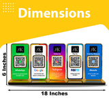 New Premium |Social Media Theme Edition | 5 in 1 Smart NFC Standee For - Whatsapp, Google, Instagram, Paytm & Website