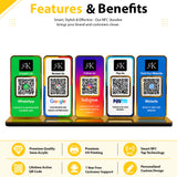 New Premium |Social Media Theme Edition | 5 in 1 Smart NFC Standee For - Whatsapp, Google, Instagram, Paytm & Website