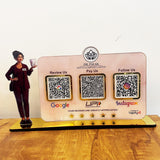 Dentist Cutout Theme - Smart NFC 3-in-1  Table top Standee - For Pediatric and Dental Clinics