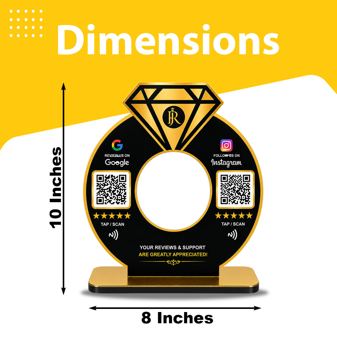 Diamond Ring Shaped - Smart NFC 2-in-1 Tabletop Standee