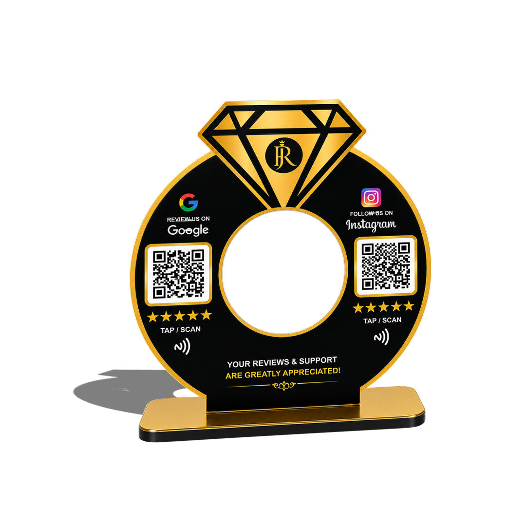 Diamond Ring Shaped - Smart NFC 2-in-1 Tabletop Standee