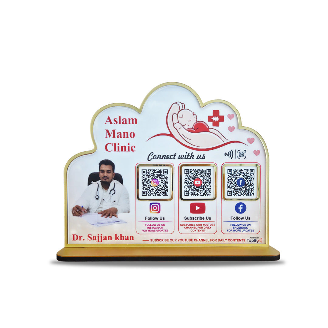 Premium Doctor Cutout Shape - 3 In 1 Table Top Smart NFC Standee - II