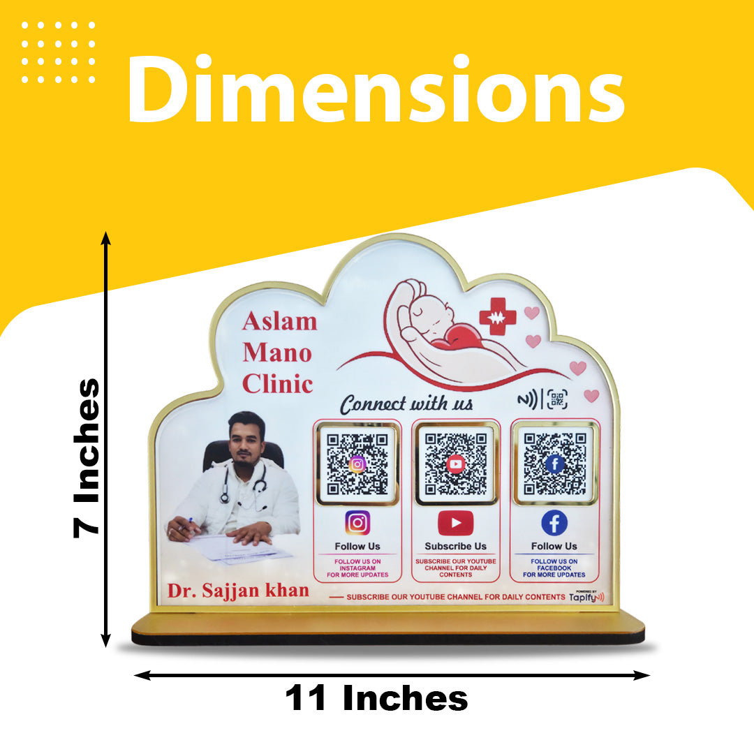 Premium Doctor Cutout Shape - 3 In 1 Table Top Smart NFC Standee - II