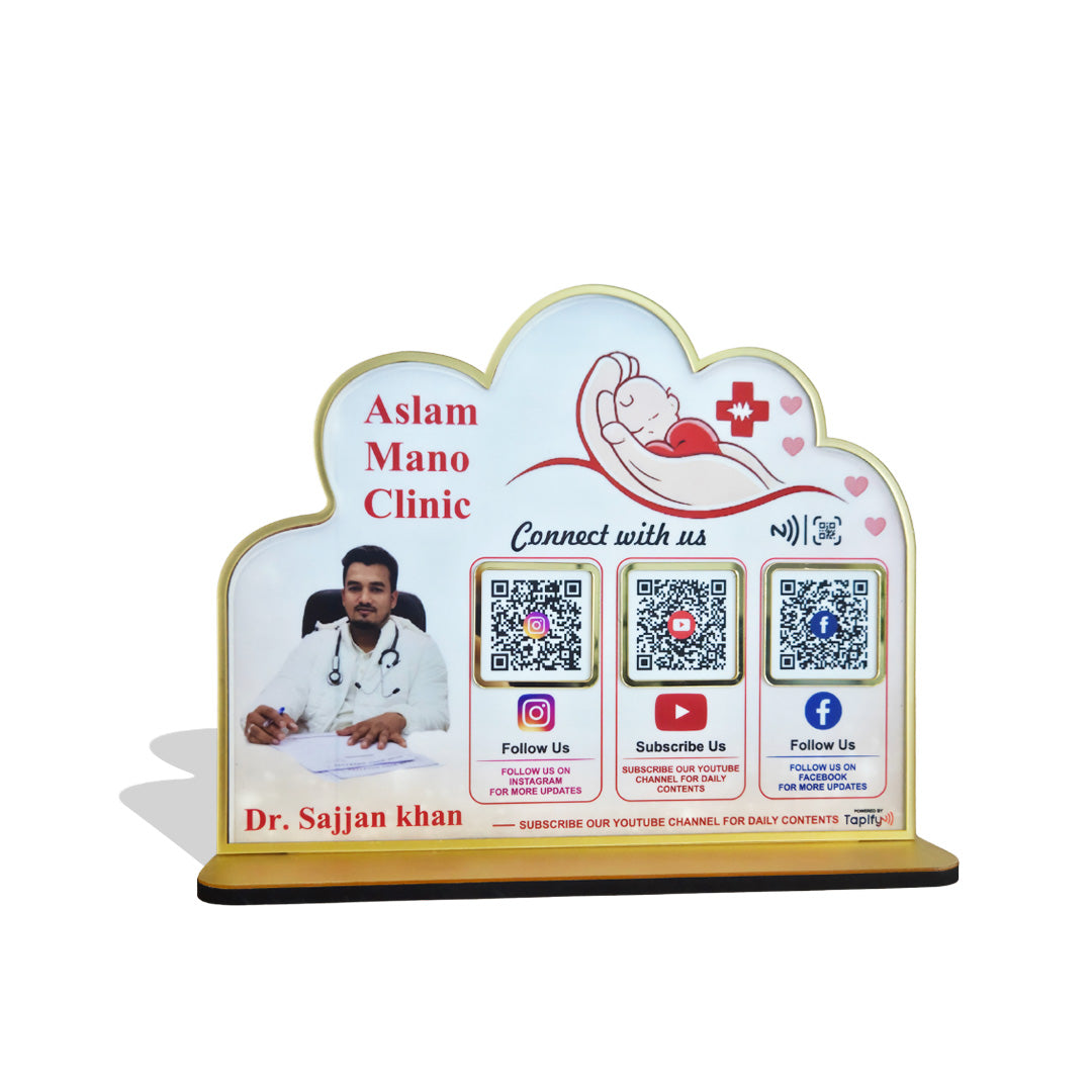 Premium Doctor Cutout Shape - 3 In 1 Table Top Smart NFC Standee - II