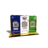 Premium Smart NFC 3QR Table Top Standee | Social Media Theme Edition- Facebook, UPI Payment, Whatsapp