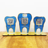 Tooth Shaped  - Smart NFC 3-in-1 Tabletop Standee - Blue Colour | For Dentist
