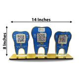 Tooth Shaped  - Smart NFC 3-in-1 Tabletop Standee - Blue Colour | For Dentist