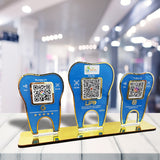 Tooth Shaped  - Smart NFC 3-in-1 Tabletop Standee - Blue Colour | For Dentist