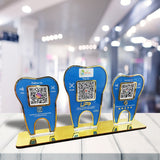 Tooth Shaped  - Smart NFC 3-in-1 Tabletop Standee - Blue Colour | For Dentist